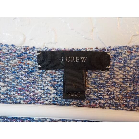 J Crew Blue Soft Knit Pullover Sweatshirt Flare Sleeves  H8986 Women Size Large - Picture 5 of 9